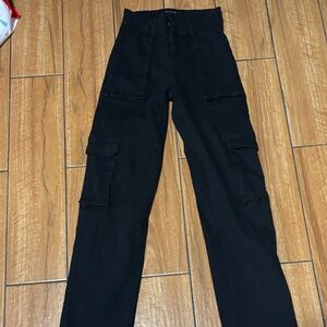 Better Be Black Cargo Pants with Utility Pockets